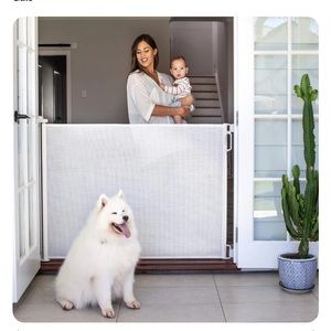 PERMA Extra Tall White 71” by 41” Wide Retractable Baby Gate